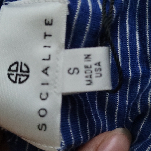 NWOT SOCIALITE STRIPE FITTED TUB TOP SIZE XS - Picture 2 of 2